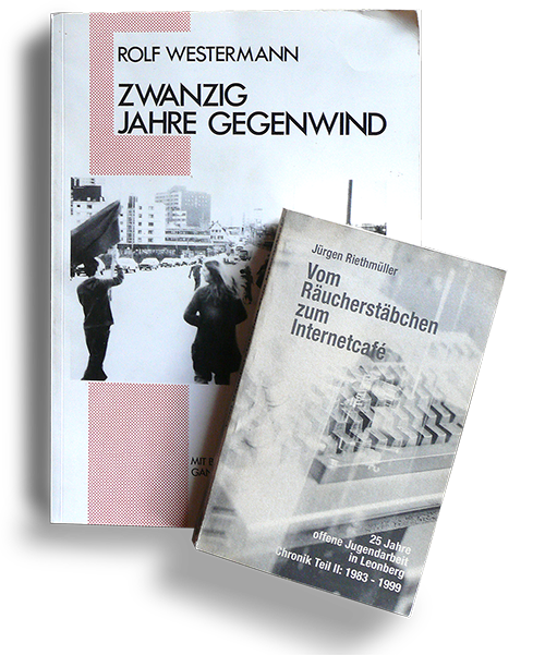 "20 Jahre Gegenwind" von Rolf Westermann und "Vom Räucherstäbchen zum Internetcafé" von Jürgen Riethmüller